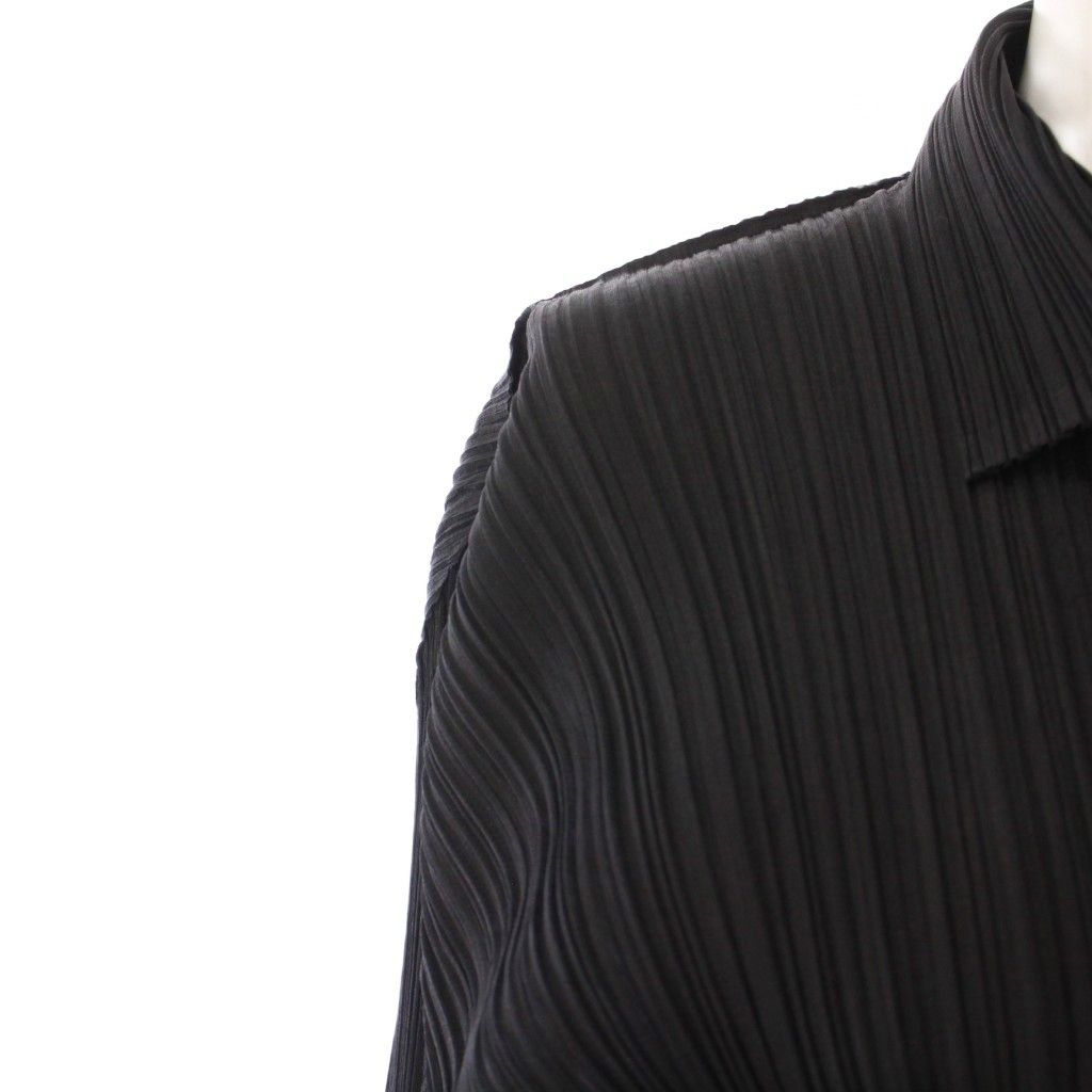 プリーツプリーズ トップス 長袖 シャツ ブラック PLEATS PLEASE PLEATS PLEASE プリーツプリーズ 長袖カットソー 良好 サイズ:4