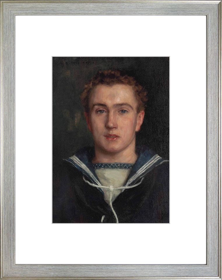 ☆ ヘンリー・スコット・テューク「Portrait of Frederick Brewer」 アート紙にジクレー 複製画 額入り 新品 絵画 洋画 人物画 肖像画 イギリスの画家 ニューリン派