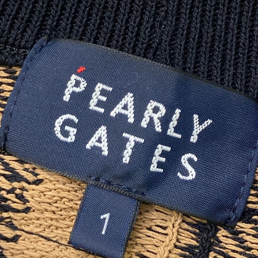 サイズ：1 PEARLY GATES パーリーゲイツ 2023年 ニットセーター チェック柄 ブラウン系 [240101474798] ゴルフウェア レディース ストスト サイズ：1 PEARLY GATES パーリーゲイツ 2023年 ニットセーター