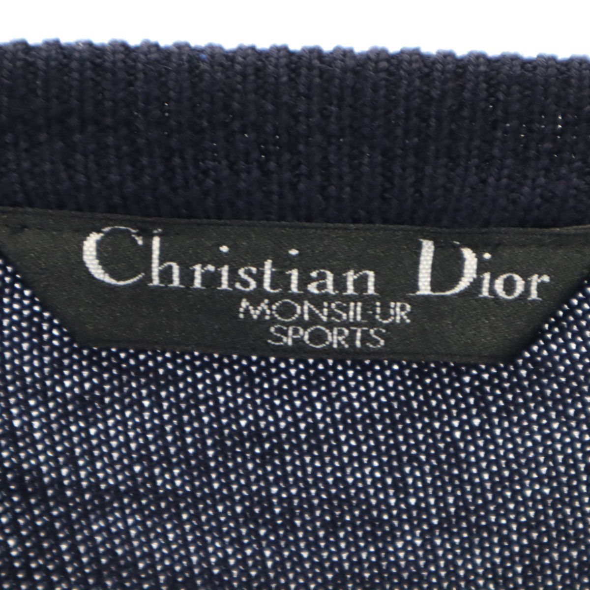 90S★クリスチャンディオール ムッシュ クルーネックデザインニット サイズL Christian Dior MONSIEUR SPORTS クリスチャンディオール