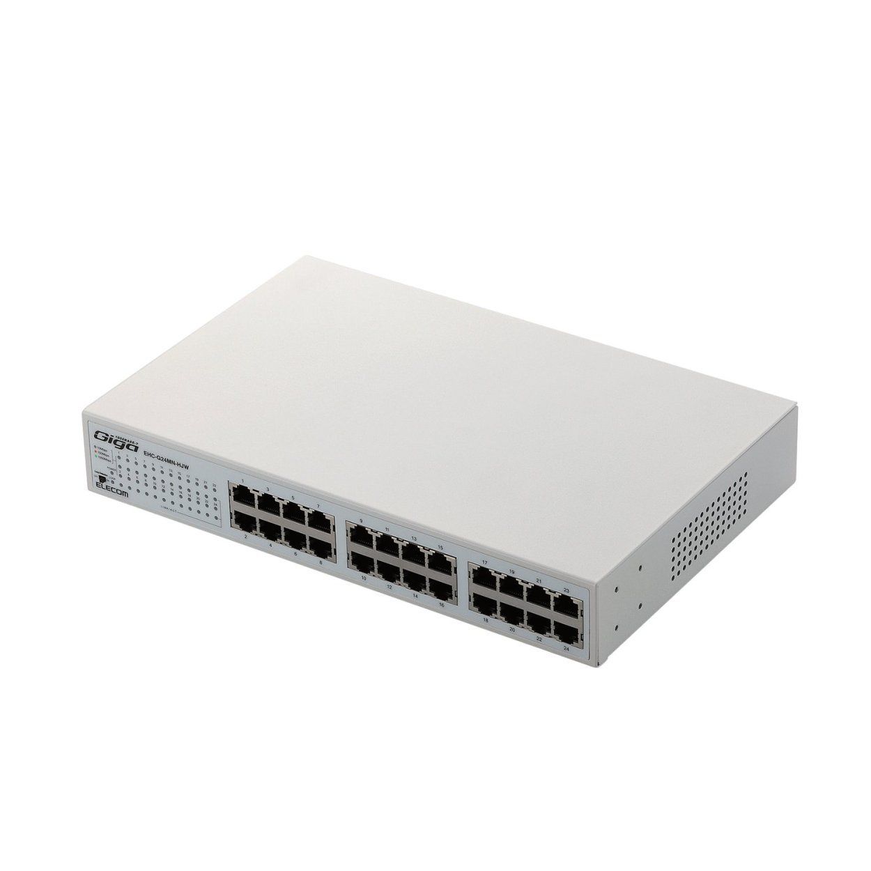 エレコム スイッチングハブ ギガビット 24ポート マグネット付き 電源内蔵 金属筺体 EHC-G24MN-HJW 