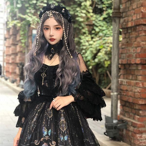 ロリータ ワンピース コスチューム メイド服 ゴスロリ ロリータワンピース 華やか メイド 豪華セット レディース 姫袖 姫ロリ 甘ロリ ゴシック ゴスロリ おと　hl1010