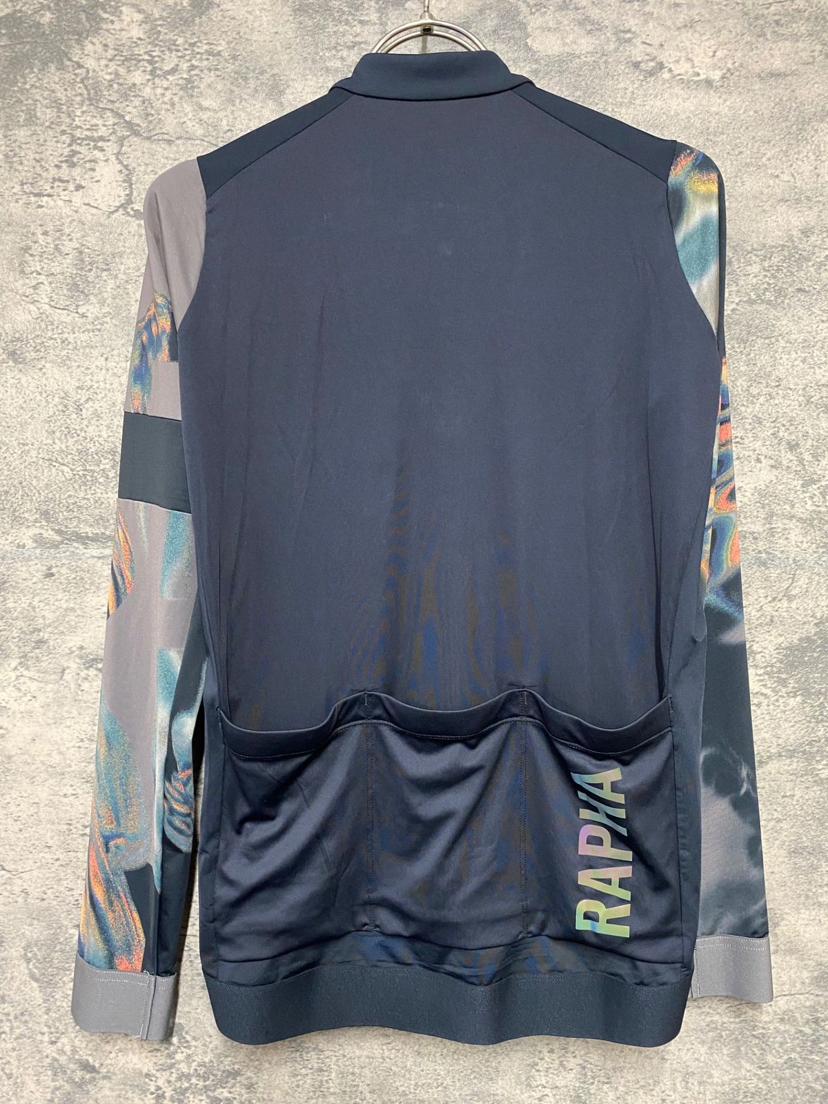 JM644 ラファ Rapha PRO TEAM LONG SLEEVE THERMAL JERSEY ROAD GRAFFITI 長袖 サイクルジャージ グレー 黒 M