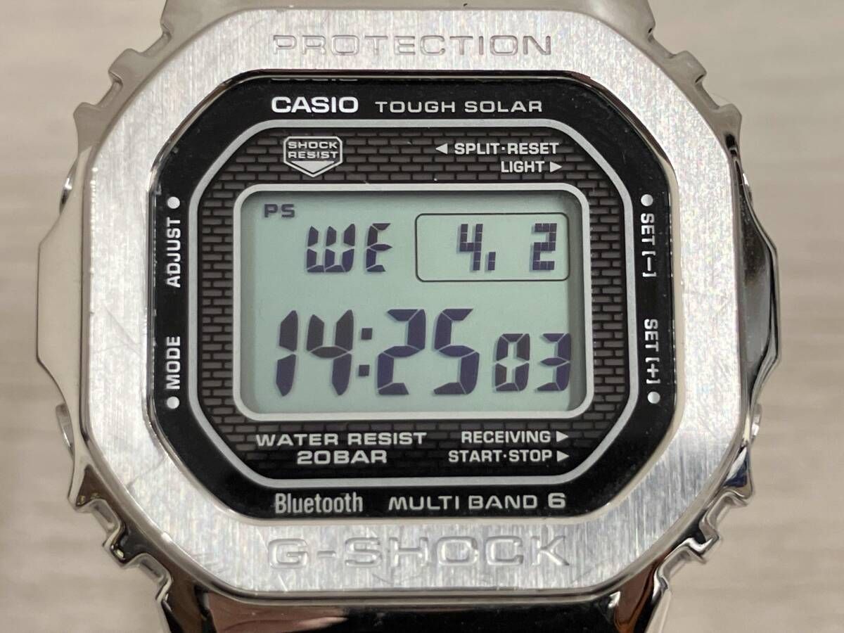 CASIO カシオG-SHOCK ジーショック GMW-B5000D-1JF デジタル シルバー メンズ 電波ソーラー Bluetoothリンク 腕時計 箱取説有り