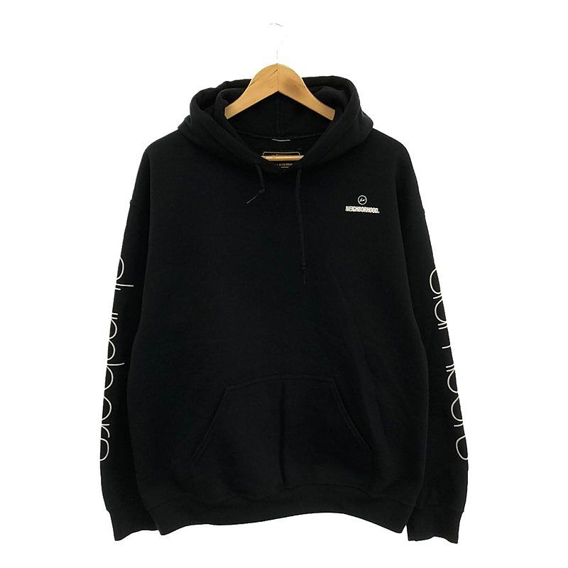 NEIGHBOR HOOD / ネイバーフッド | × fragment design フラグメントコラボ SLUMBERS/CE-HOODED ロゴプリント プルオーバーパーカー | L | ブラック | メンズ