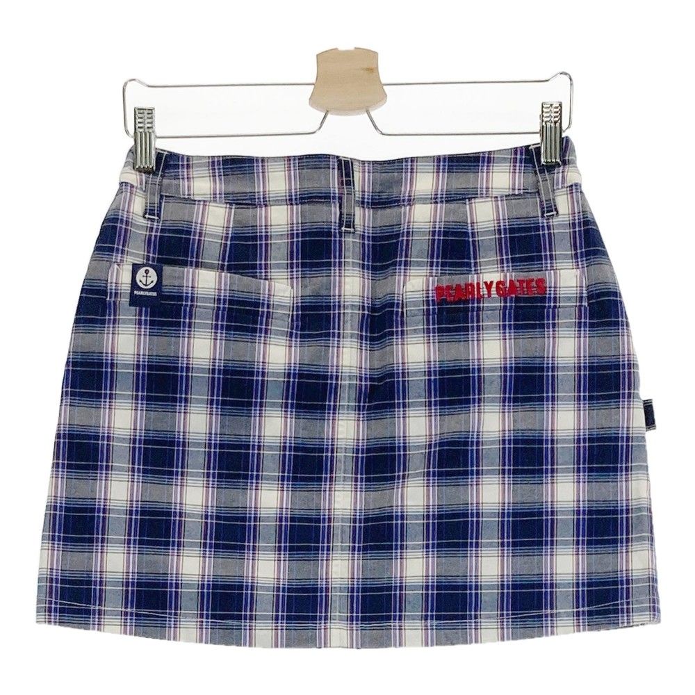 PEARLY GATES チェック柄スカート ネイビー系 PEARLY GATES パーリーゲイツ スカート チェック柄 ネイビー系 1