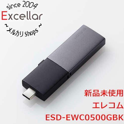 [bn:1] ELECOM　外付けポータブルSSD ESD-EWC0500GBK　ブラック　500GB