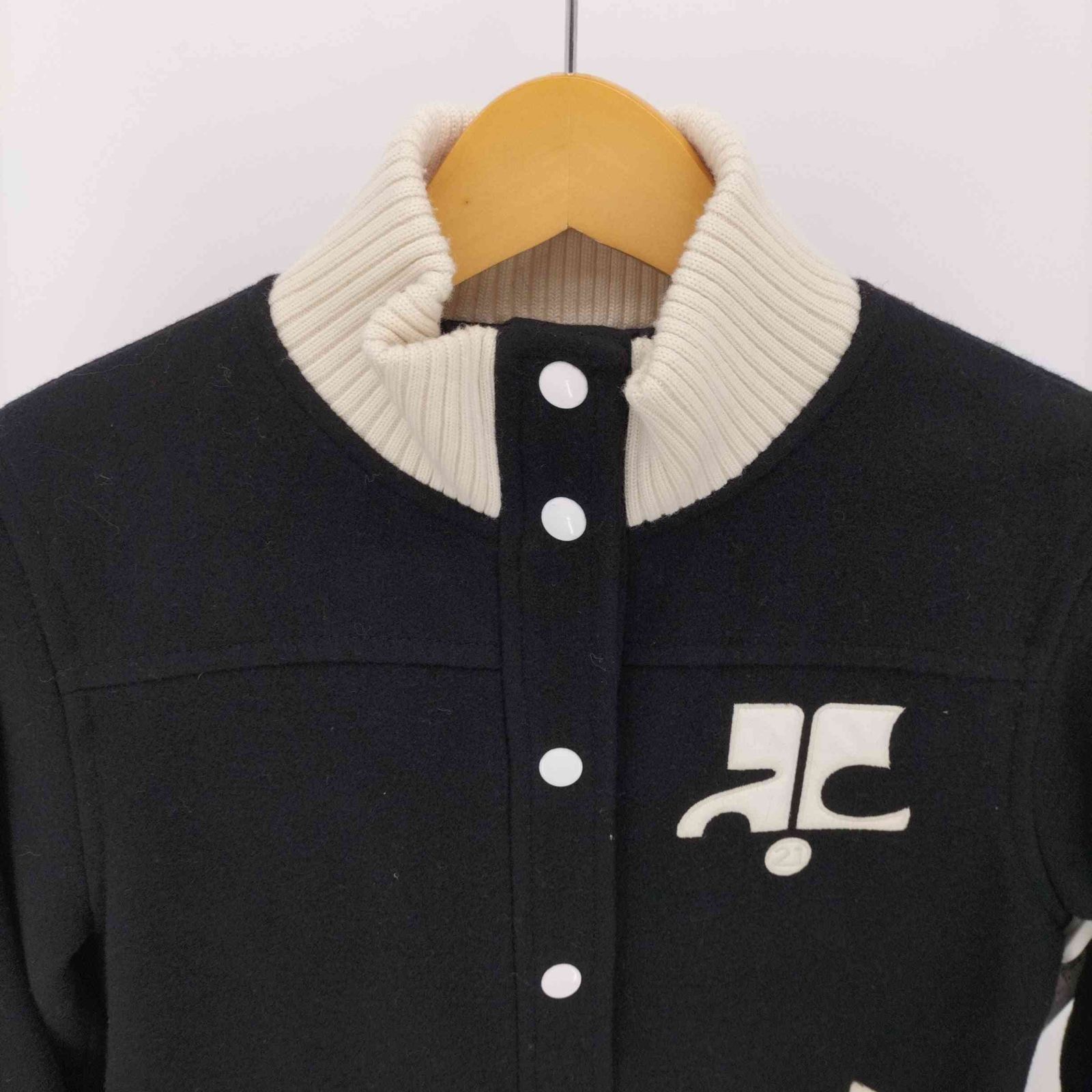 クレージュ courreges ロゴワッペン ウール スタジャン