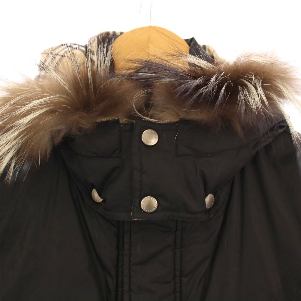 【希少✨】バーバリーブラックレーベル　コーデュロイ　ジャケット　Ｌ　ファー　黒 BURBERRY BLACK LABEL ラビットファー コーデュロイジャケット