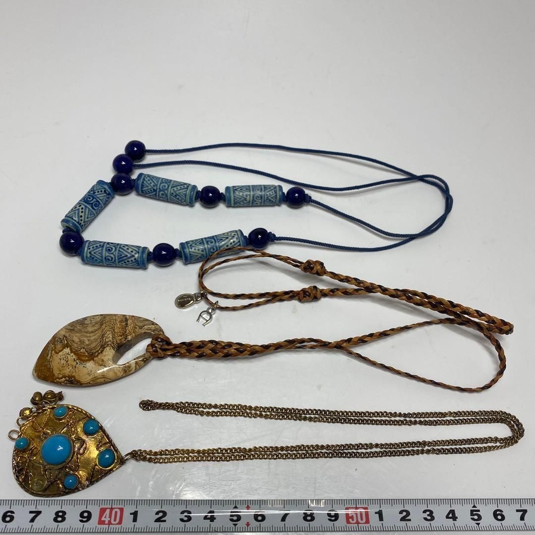 トンボ玉 ネックレス ラピスバングル 天然石アクセ143g東H6-0430ア12