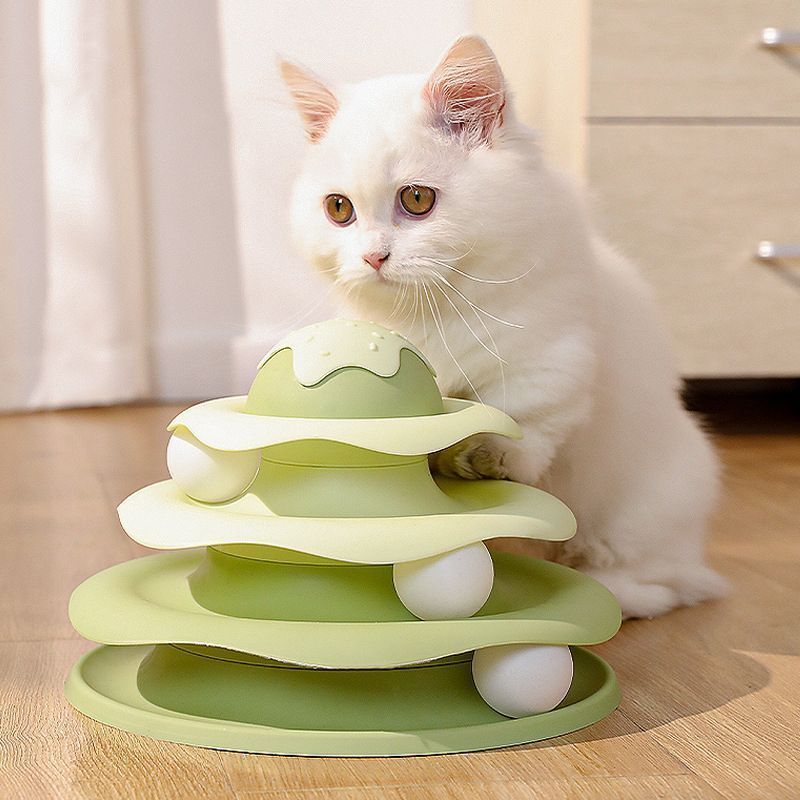猫おもちゃ ボールタワー キャットボールタワー ボール3つ ストレス発散 ギフト プレゼン*2