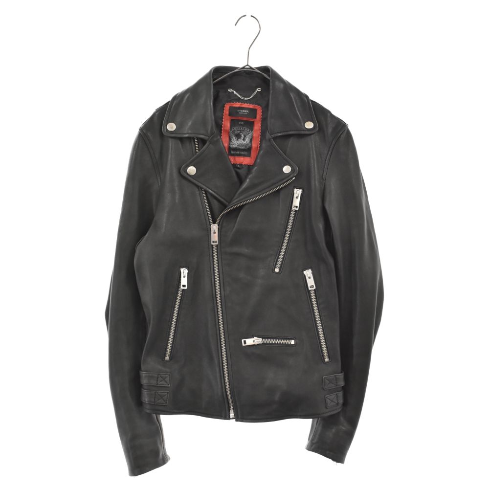 DIESEL ディーゼル ラム レザー ダブルライダース ジャケット ブラック