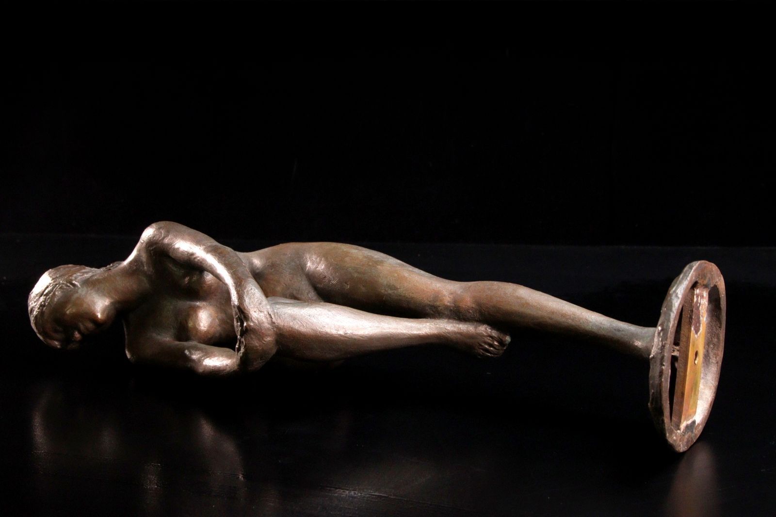 彫刻家 雨宮敬子 「汀」 ブロンズ製 裸婦像 38.5cm 2873g