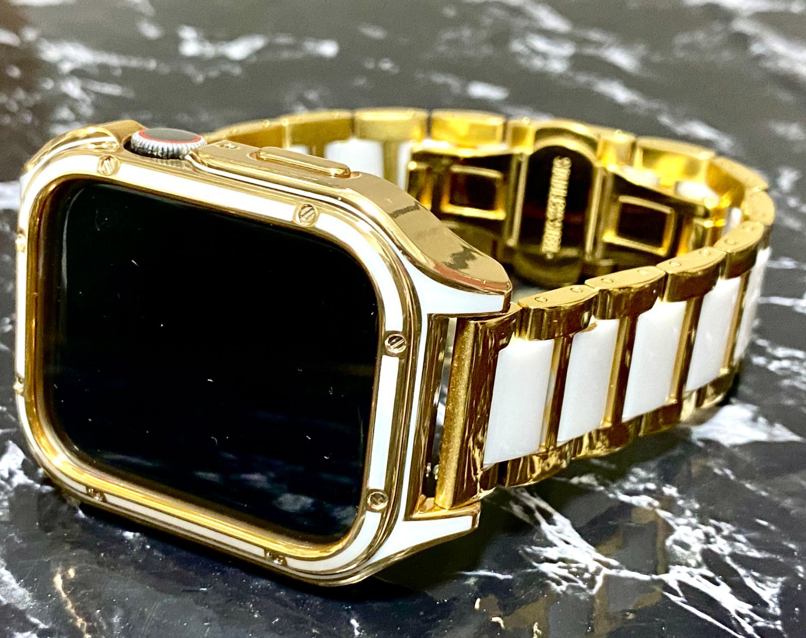 GH 8スクリュー アップルウォッチ ステンベルト セラミック　保護　カバー　ケース メンズ レディー Apple Watch バンド