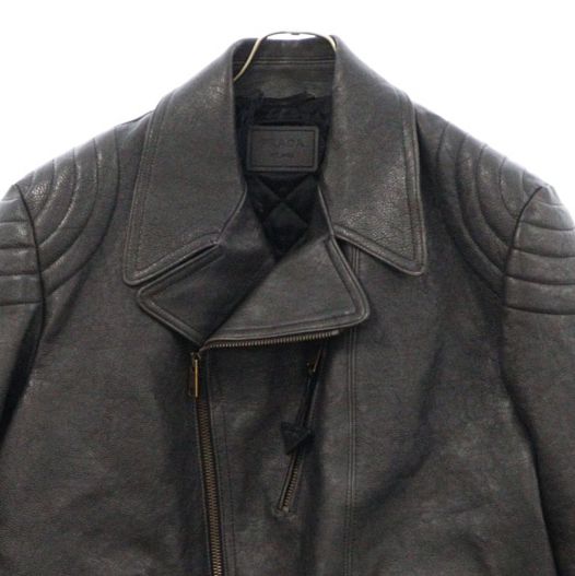 PRADA (プラダ) カーフスキン レザーダブルライダースジャケット