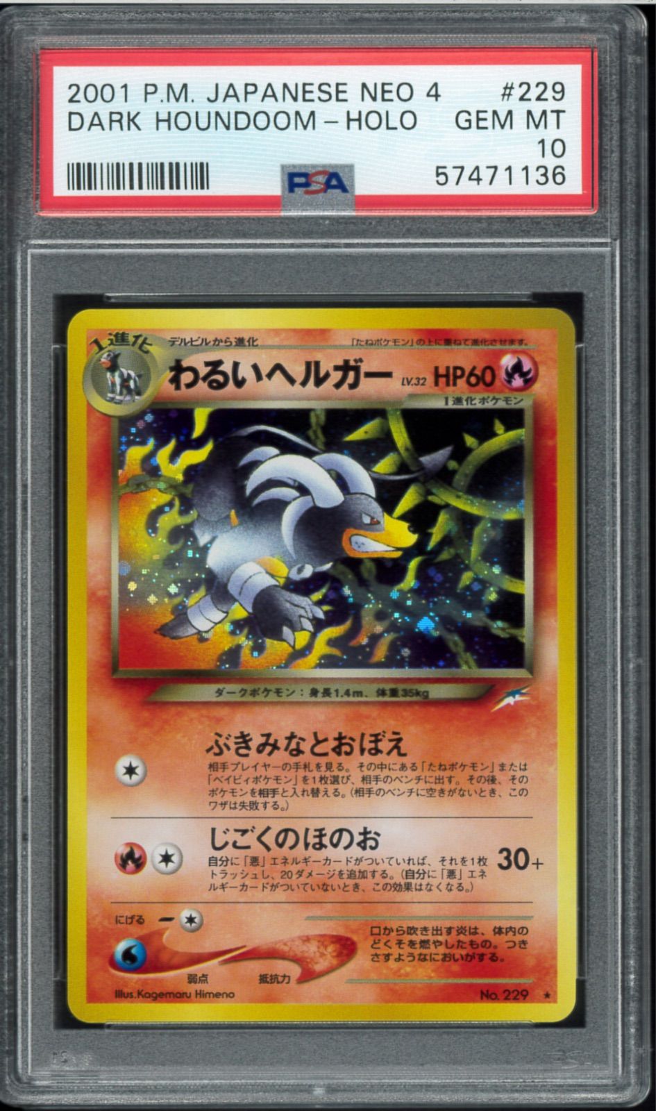 ポケモンカード わるいヘルガー PSA10 NEO4 PSA10 わるいヘルガー 旧裏 旧裏面 NEO4 ホロ Holo ヘルガー Dark