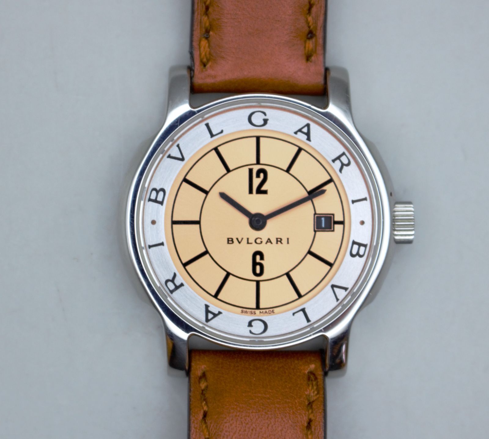 VRW-1336 時計 BVLGARI ブルガリ ST29S ソロテンポ PK文字盤 レディース クォーツ 腕時計 稼働品