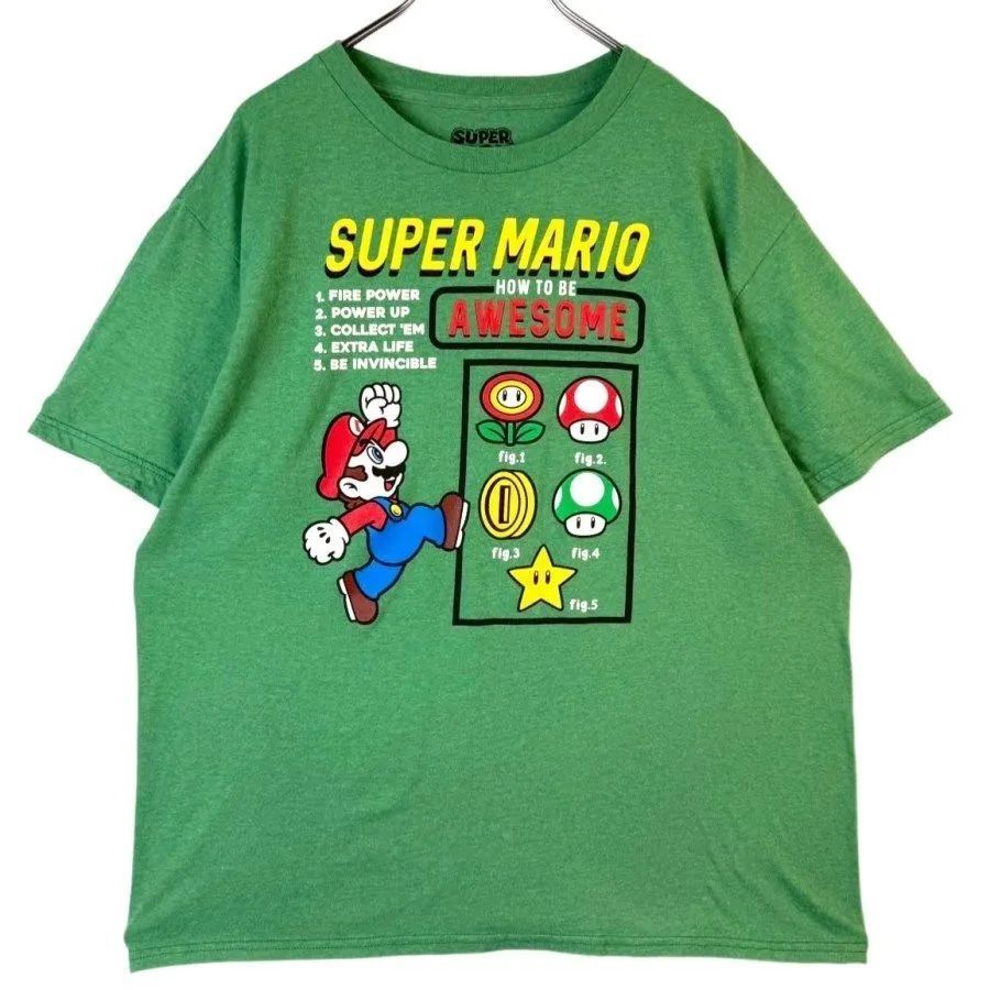任天堂nintendo tシャツ XL マリオキノコスターフラワー