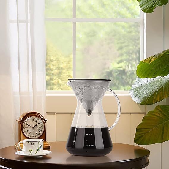 大人気 コーヒーサーバー コーヒードリッパー プレゼント Love-KANKEI スポンジブラシ付属 耐熱ガラス フィルター不要 コーヒーサーバー 500mL V60 ガラスドリッパー セット コーヒーポット