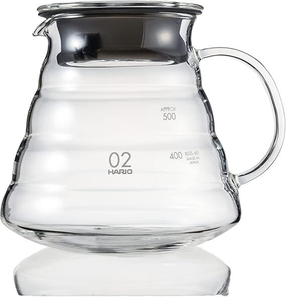 【在庫処分】HARIO(ハリオ) V60グラスサーバー600クリア 600ml 2-5杯用 電子レンジ可 XGSR-60-TB
