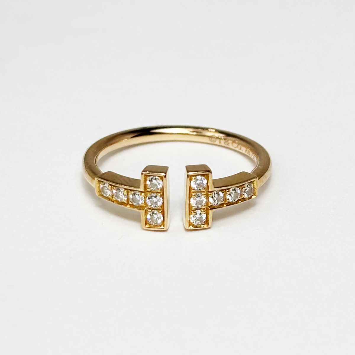 中古】 ティファニーT K18 ダイヤモンド ワイヤーリング 指輪