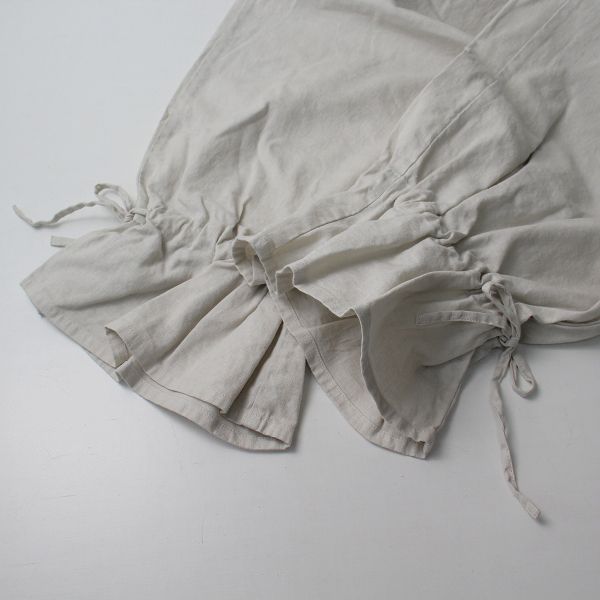 UpcycleLino リネンラッフルヘムパンツ