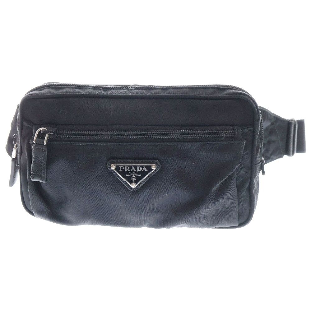 PRADA プラダ トライアングルプレート 三角ロゴ ウエストバッグ ショルダーバッグ ブラック 2VL977
