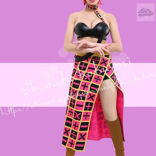 ジョジョの奇妙な冒険 風 トリッシュ ウナ コスプレ衣装 ウィッグ cos靴 日常服 cosplay コスチューム仮装変装 ハロウィン