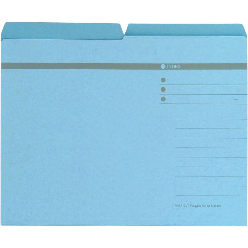 まとめ買い ライオン事務器 ハーフカットフォルダー A4判 No.42-20P 青 20冊入 132-16 ×3セット