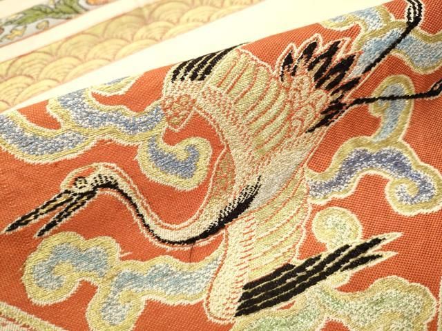 平和屋着物○龍村平蔵製 六通柄 本袋帯 蜀江動物文 正絹 逸品  