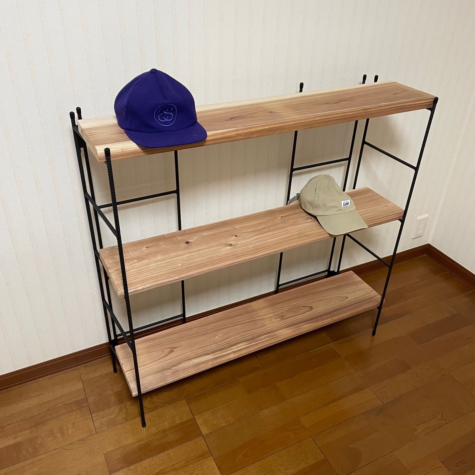 新商品‼️手作りアイアン家具 折り畳みラック 西海岸インテリア 4段