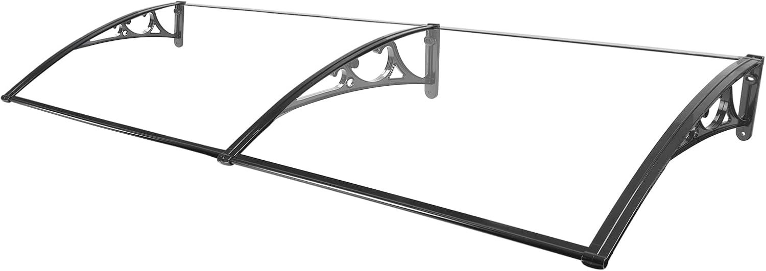 EC Hometec 屋根庇 住宅庇 ポリカーボネート採用 200ｘ80cm ひさし 雨よけ・日よけに 窓/玄関などに設置可能 玄関庇 (透明)