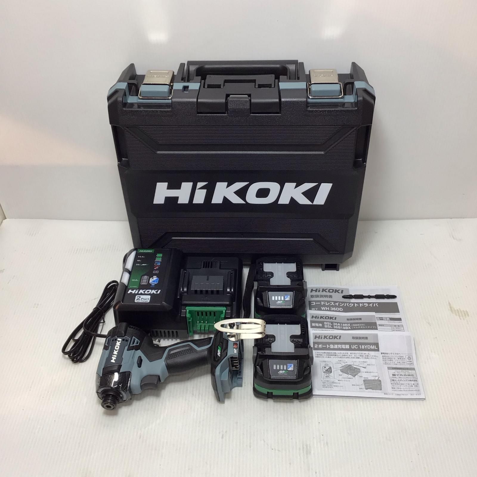 ΘΘHiKOKI ハイコーキ インパクトドライバ WH36DD アイスグレー S 付属品完備 コードレス式 36v JD402209 色