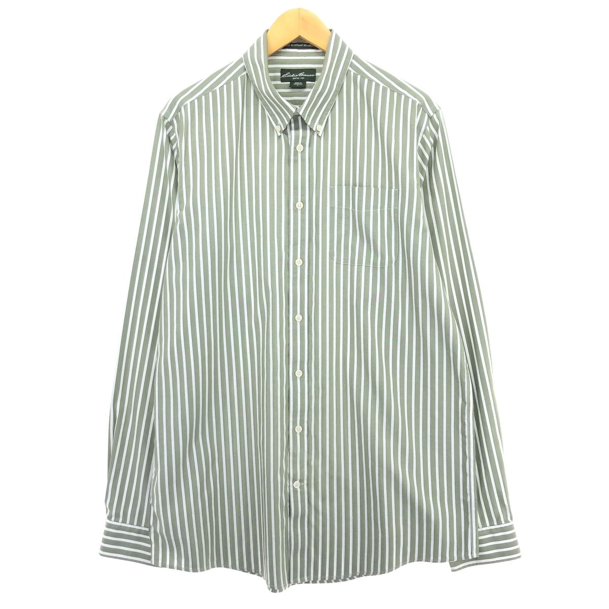 古着 エディーバウアー Eddie Bauer WRINKLE RESISTANT RELAXED FIT 長袖 ボタンダウンストライプシャツ メンズL/eaa416691