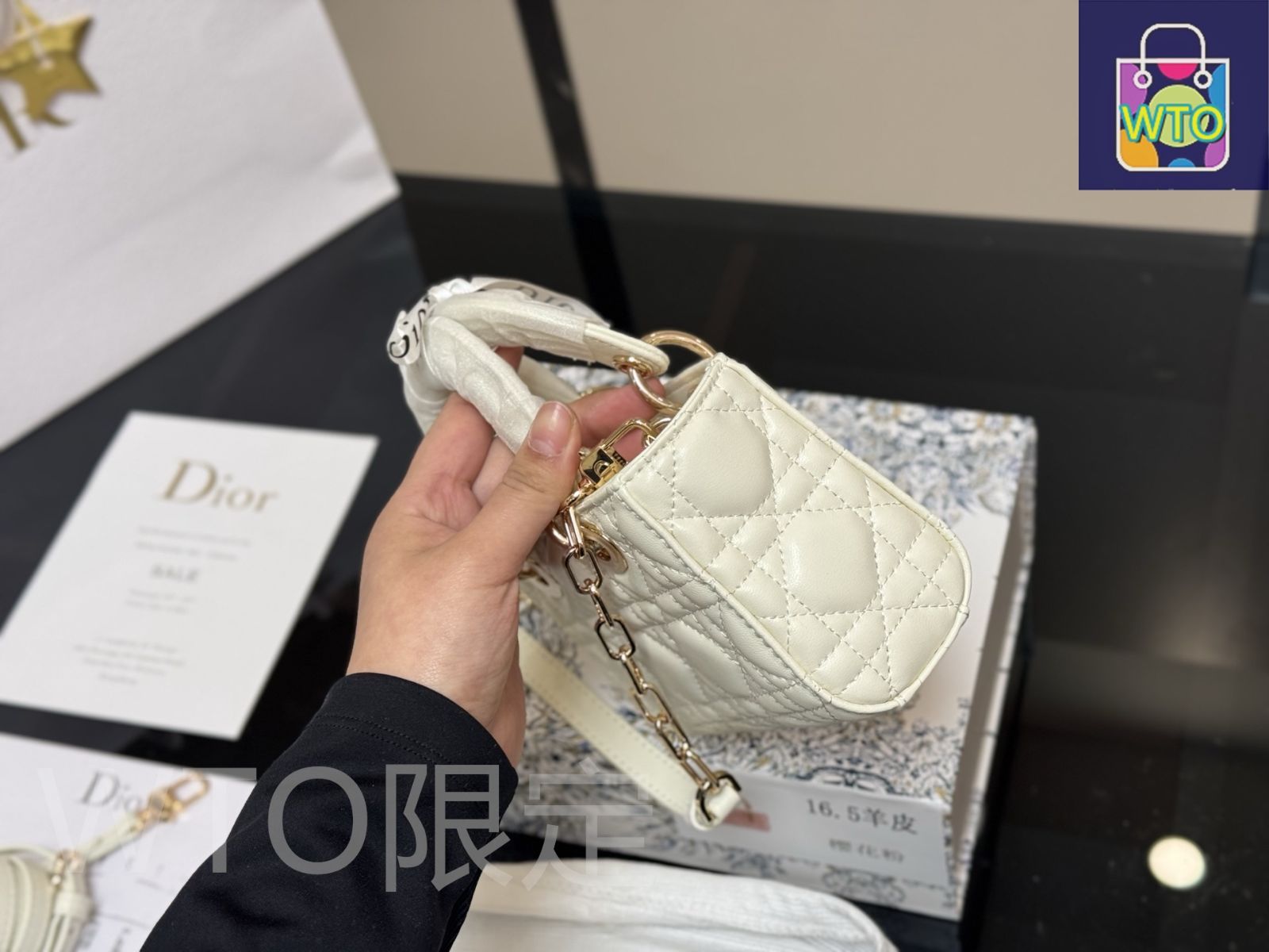 ファッションブランド 今日 Dior Lady Lambskin Horizontal Lady Dior Bag - ディオール レディー ラムスキン ホリゾンタル レディー バッグ-WTO輸入1