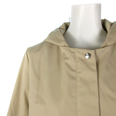 ships ベージュ フード付きコート ウール70%