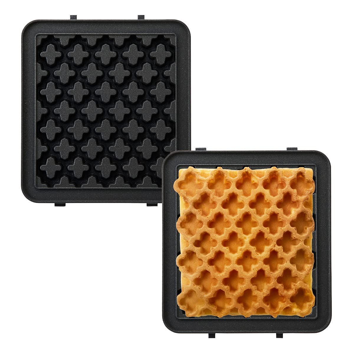 ブルーノ BRUNO ホットサンドメーカー 耳まで焼ける 電気 シングル用ワッフルプレート BOE043-WAFFLE [黒]  [(約)幅12.5×奥行14.1×厚み1.1cm (1枚あたり)] - メルカリ