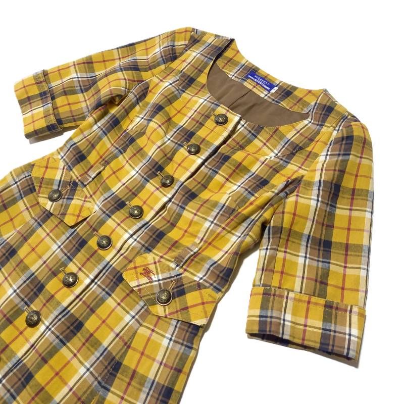 Burberry チェック柄 七分袖 ミニワンピース M Burberry チェック柄 七分袖 ミニワンピース M Burberry チェック柄 七
