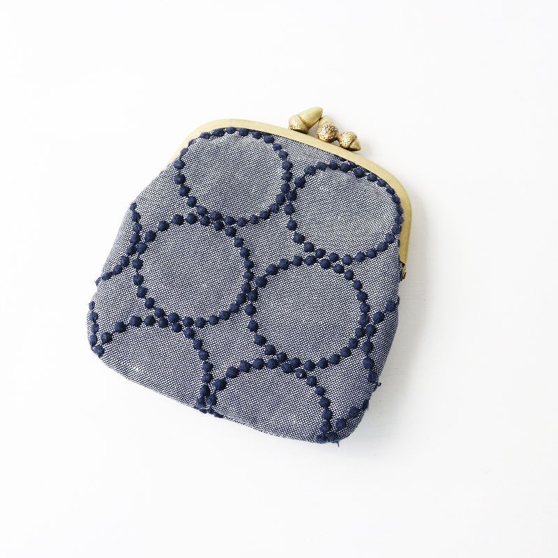 ミナペルホネン mina perhonen tambourine カドルパース ネイビー┃がま口ポーチ 財布 ウォレット タンバリン 2400014641639