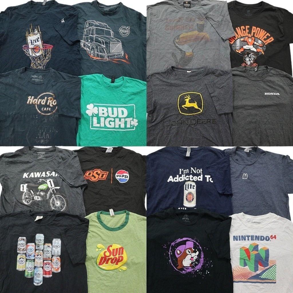 古着卸 有名企業 半袖Tシャツ 16枚セット メンズ L バッキーズ ハードロックカフェ ニンテンドー 古着 NA0778