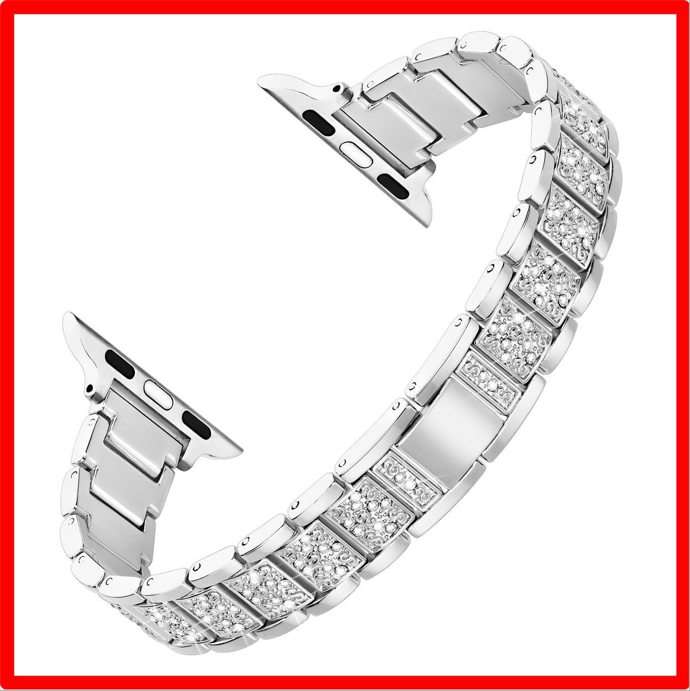 【送料無料 】 41mm/40mm/38mm_シルバー [SIBOYL]人気バンド互換うアップルウォッチ バンド41mm 40mm 38mm、絶妙可愛いの女性対