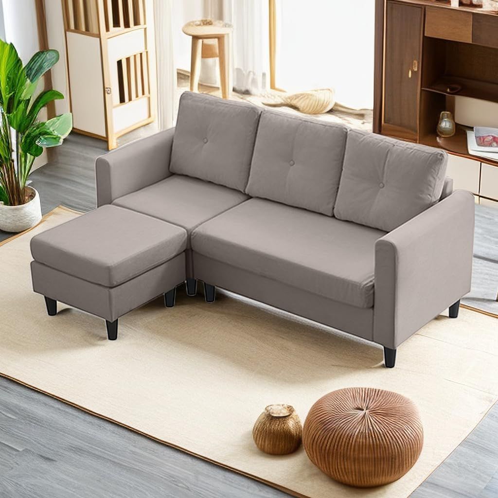 数量限定】ソファーベッド 弾力 天然木脚 コーナー L字 傷防止フェルト付き カウチソファー sofa レイアウト自由 肘付き 北欧 ローソファ  ハイバック グレー カウチ 3人掛け ソファー オーエスジェイ(OSJ) - メルカリ