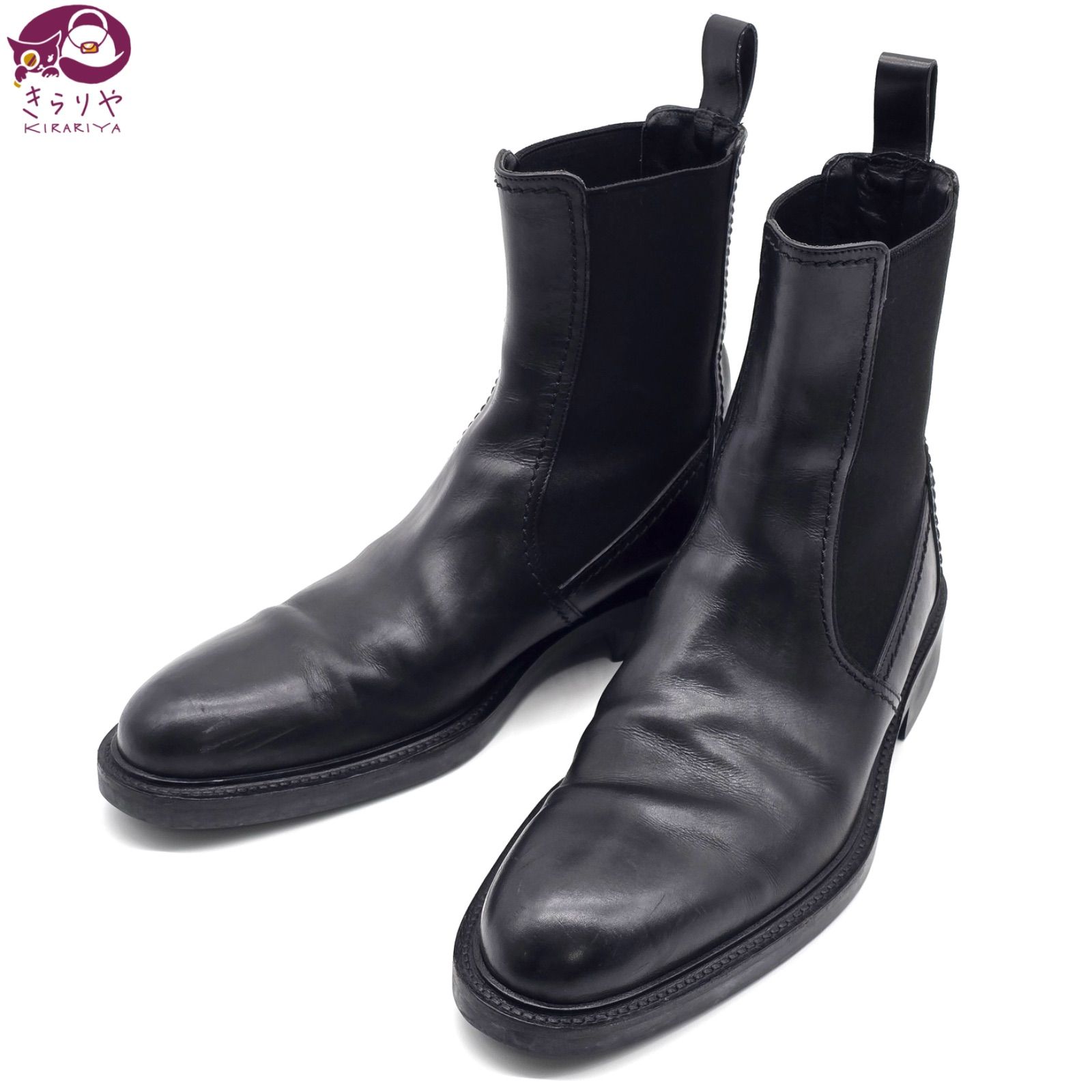 GUCCI グッチ 101763 レザー サイドゴア ブーツ 8 1/2D 27.5