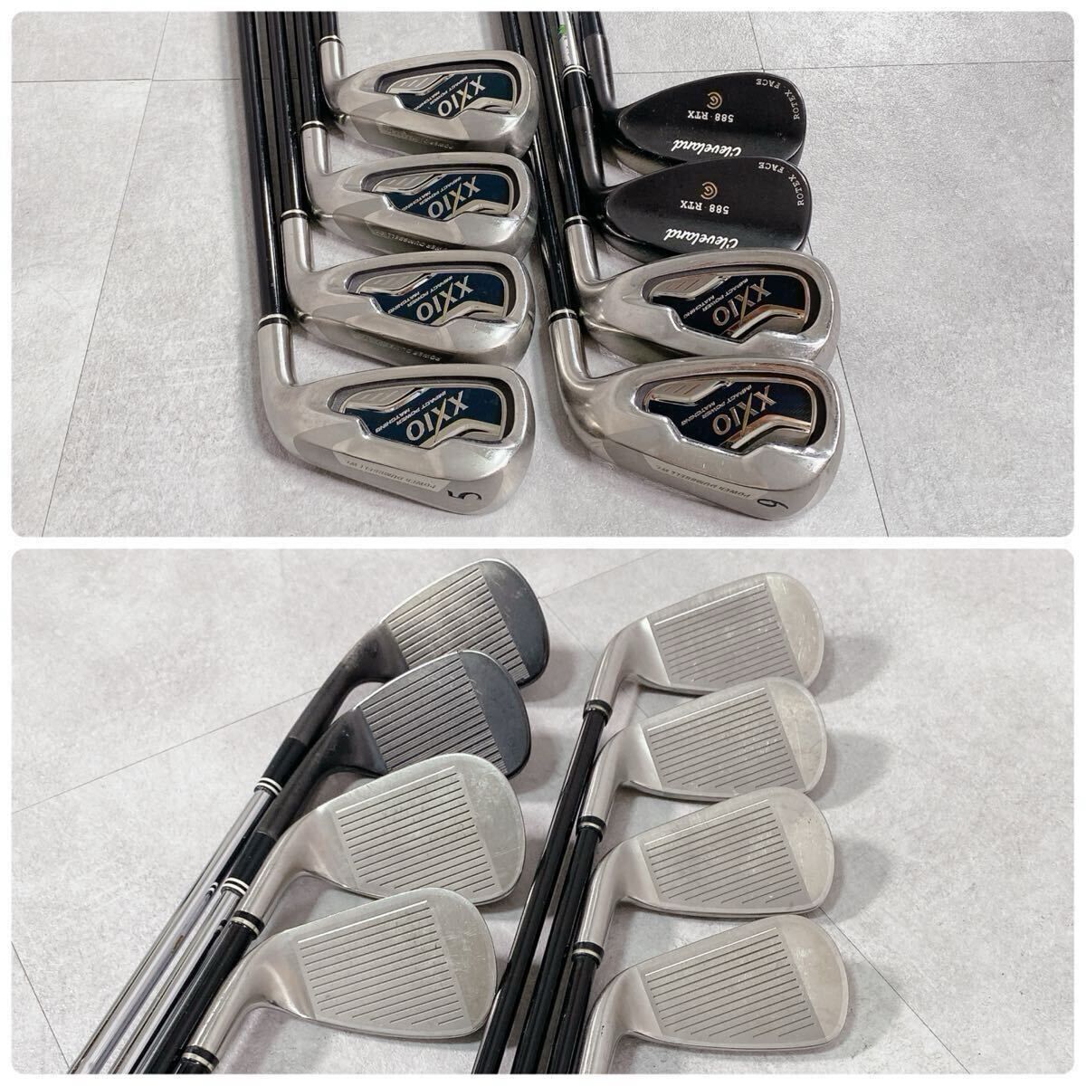 V007 ゼクシオ メンズ ゴルフ クラブ セット 13点 黒 キャディバッグ