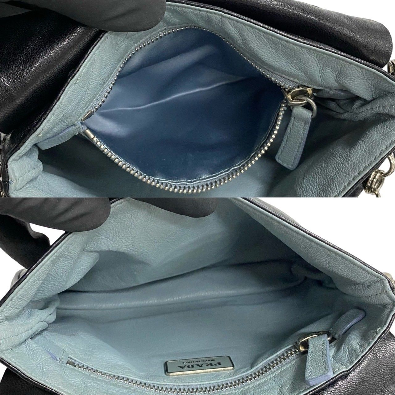 極 美品 希少品 PRADA プラダ フリンジ レザー 本革 ミニ