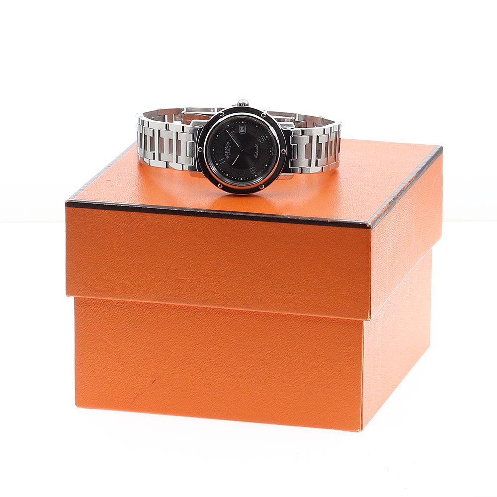 エルメス HERMES CL5.410 クリッパー デイト 自動巻き ボーイズ美品内  
