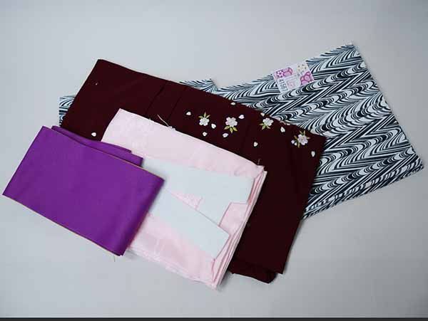 二尺袖 着物 袴フルセット 小紋柄 和遊日 着物丈は着付けし易い  