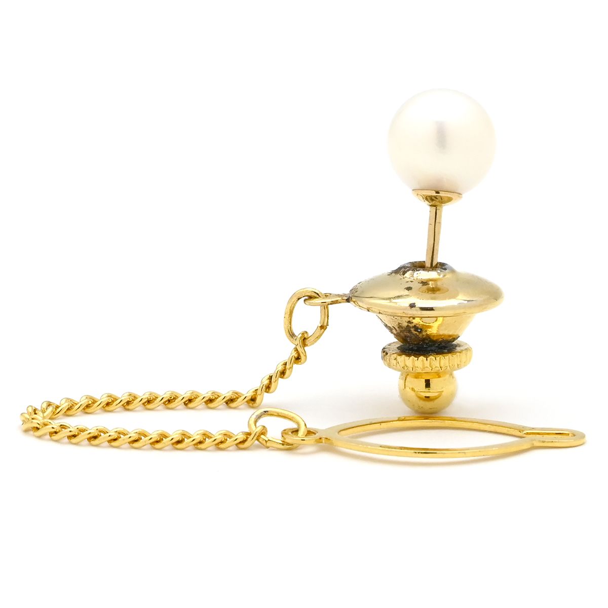 K18 タイピン パール 真珠 ルビー 総重量約3.8g k18 パール タイピン