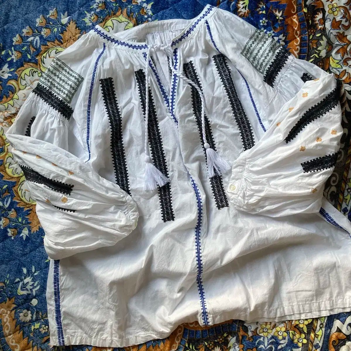 インド製 ジャーナルスタンダード relume 刺繍 パフ チュニック ブラウス