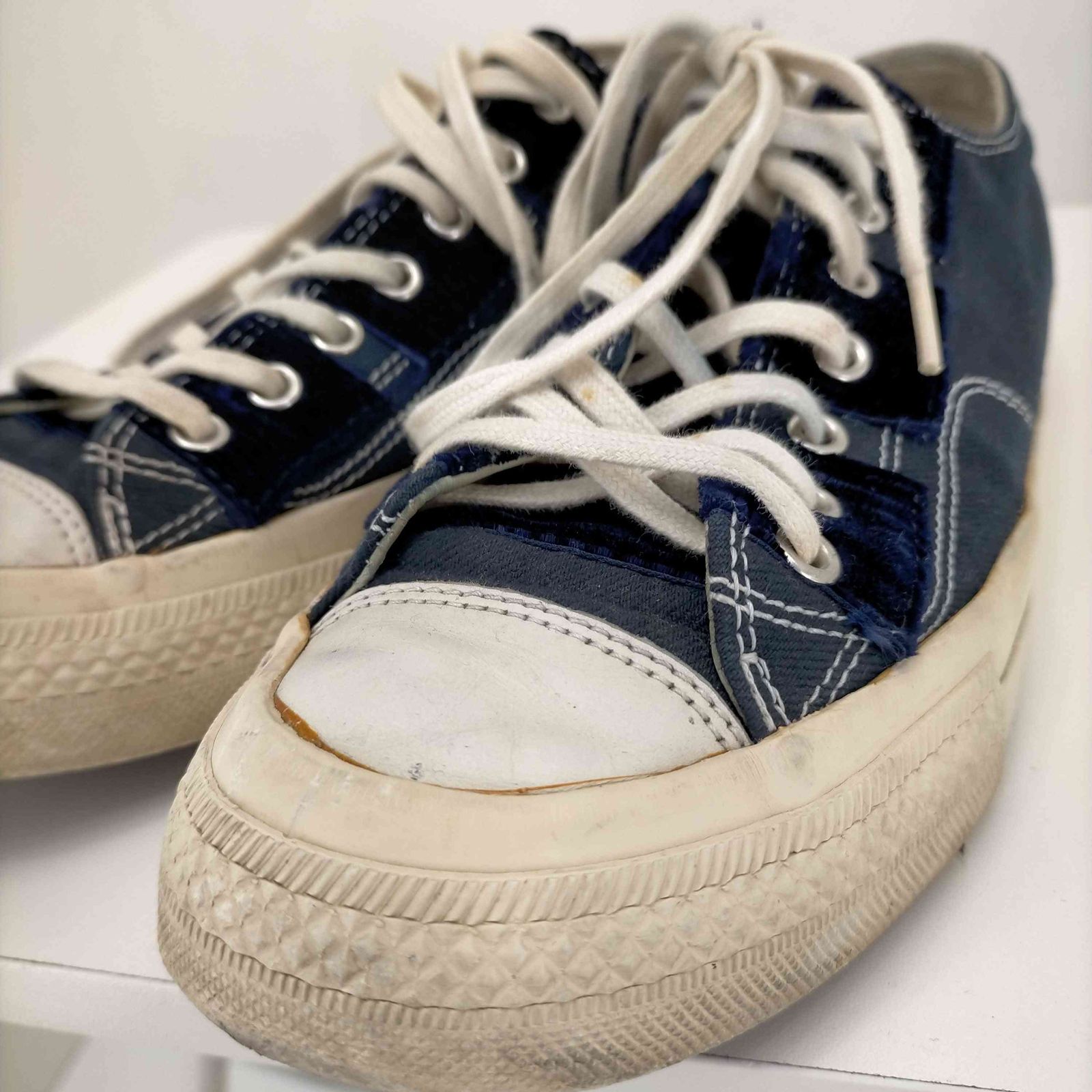 ビズビム VISVIM SKAGWAY ベロア切り替えローカットシューズ メンズ US 